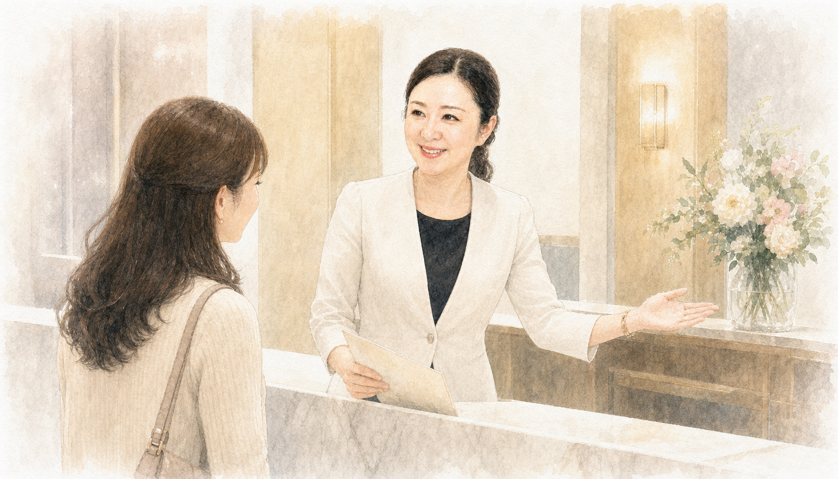 ヒルズグレイスで患者様をご案内する吉野真由美さんのイメージ