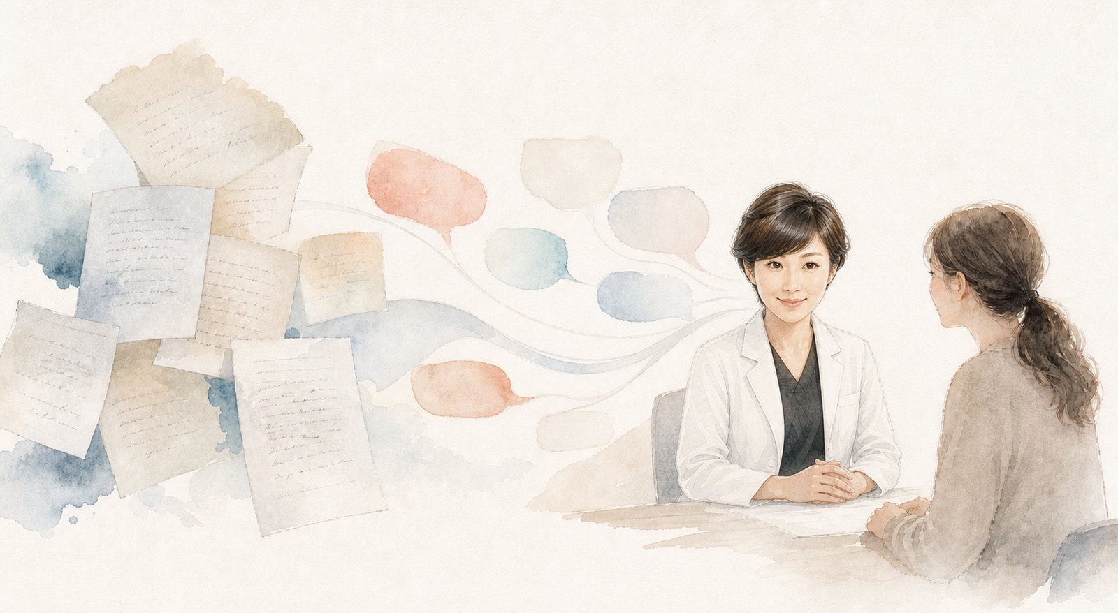 アンケートの声を読み解きながら患者さんと向き合う奥美香子副院長のイメージ