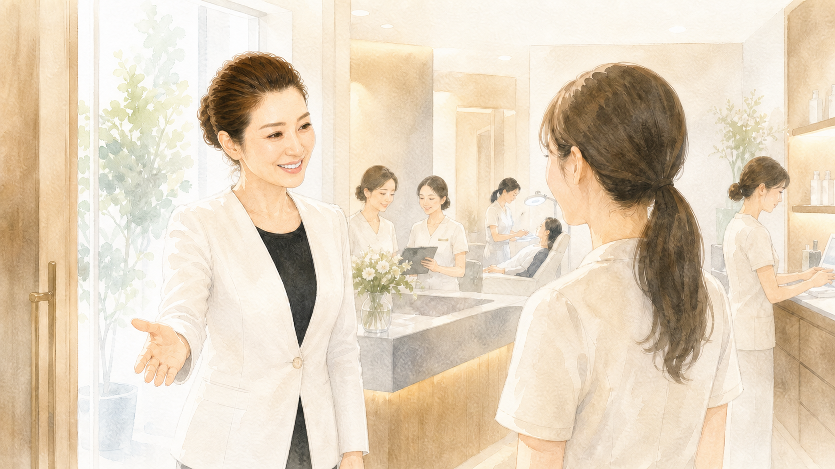 これからの奥田公子さんをイメージした水彩イラスト